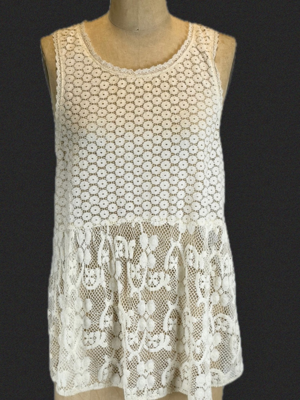 American Eagle‎ lace floral tank top flowy ruffle prairie cottage festival fairy